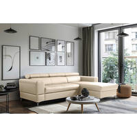 HÖRNSOFFA i läderimitation äkta läder grå  - svart/grå, Design, metall/läder (247/173cm) - Livetastic