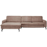 ECKSOFA Altrosa Cord  - Schwarz/Altrosa, Design, Textil/Metall (179/302cm) - Carryhome