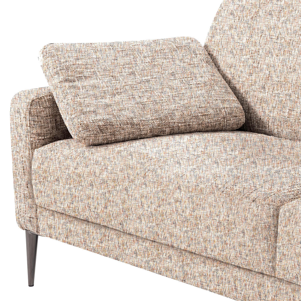 3-SITZER-SOFA Webstoff Blau, Gelb, Rot, Weiss  - Blau/Weiss, Design, Textil/Metall (187/85/92cm) - Livetastic