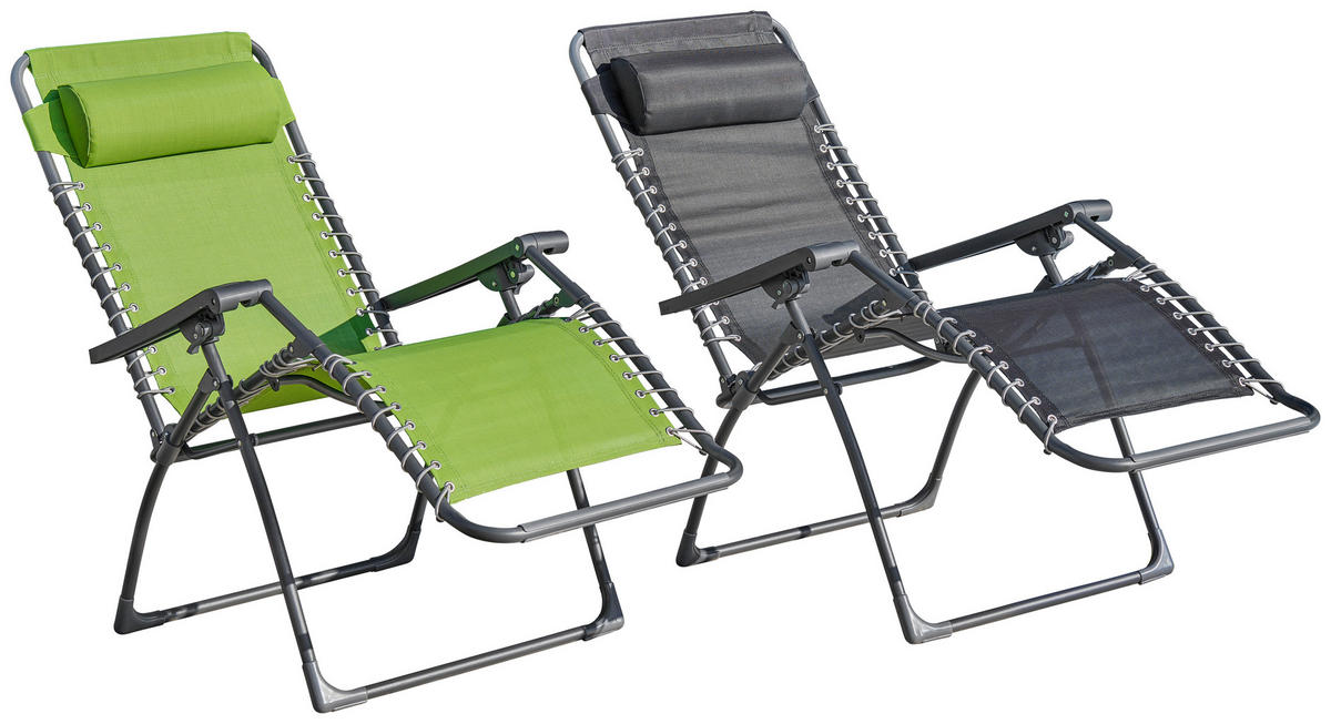 ZÁHRADNÉ RELAXAČNÉ KRESLO, kov, plast, textil - sivá/tmavosivá, Basics, kov/textil (67/112,7/94cm) - Ambia Garden
