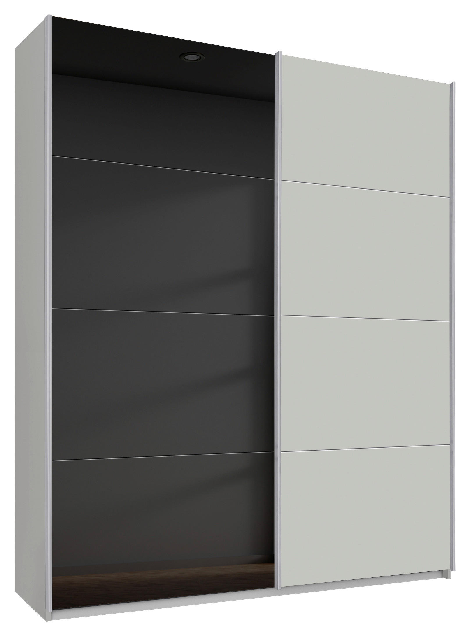 Dulap Cu Uși Culisante, 181/229/62 cm, gri - culoare aluminiu/gri, Modern, sticlă/metal (181/229/62cm) - Carryhome