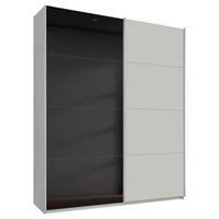 Dulap Cu Uși Culisante, 181/229/62 cm, gri - culoare aluminiu/gri, Modern, sticlă/metal (181/229/62cm) - Carryhome