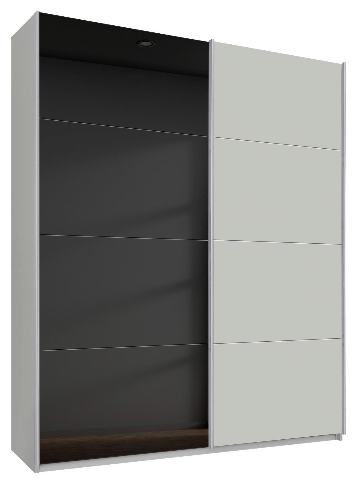 Dulap Cu Uși Culisante, 181/229/62 cm, gri - culoare aluminiu/gri, Modern, sticlă/metal (181/229/62cm) - Carryhome