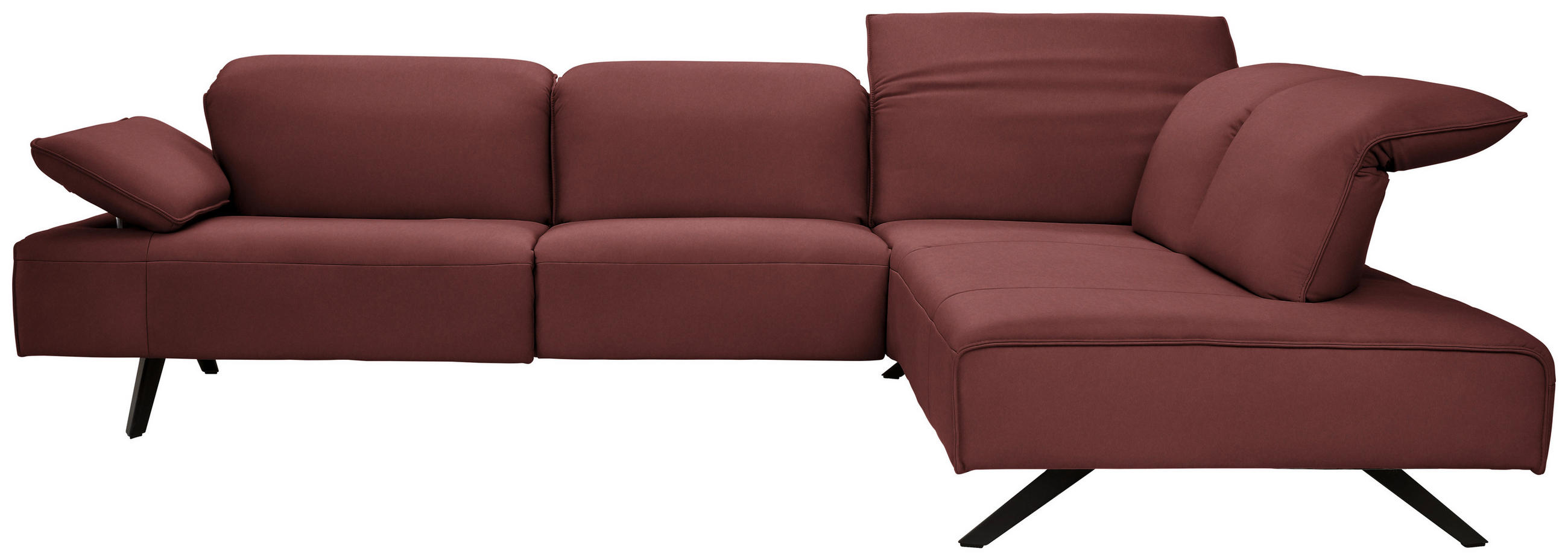 ECKSOFA  in Echtleder Rotbraun  290/230 cm  - Rotbraun/Anthrazit, Design, Leder/Metall (290/230cm) - Johann Jakob