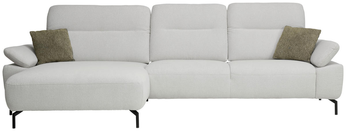 KUTNA GARNITURA tekstil  sivo-bijela   - sivo-bijela/crna, Design, tekstil/metal (165/318cm) - Xora