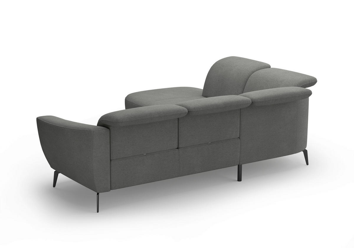 ECKSOFA in Mikrofaser Schlammfarben  - Schlammfarben/Schwarz, Konventionell, Textil/Metall (267/300cm) - Sit & More