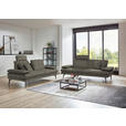 3-SITZER-SOFA in Velours Grau  - Beige/Schwarz, Design, Textil/Metall (222/89/104cm) - Dieter Knoll