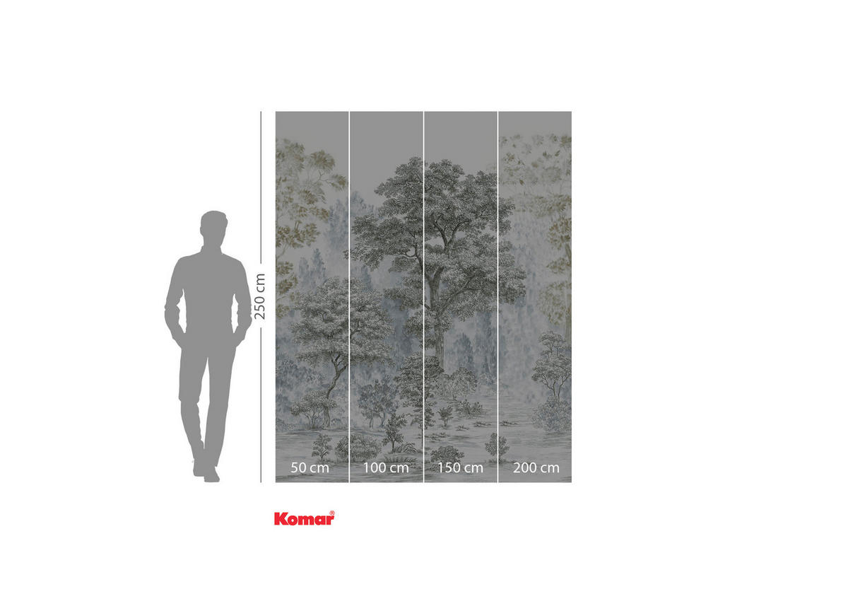 VLIESTAPETE - Blau/Braun, Basics (200/250cm) - Komar