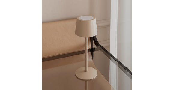 AKKU-TISCHLEUCHTE 9/22 cm  - Beige, Basics, Metall (9/22cm) - Novel