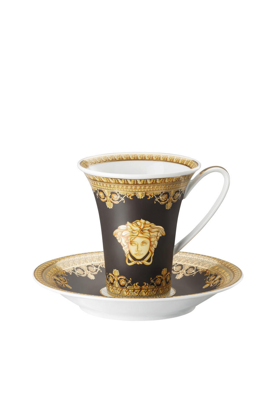 ŠOLJA SA TACNOM - bela/braon, Konvencionalno, keramika (16/9,7/16cm) - Versace