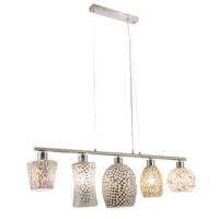 HÄNGELEUCHTE 90/17,5/150 cm  - Multicolor/Nickelfarben, KONVENTIONELL, Glas/Metall (90/17,5/150cm) - Globo