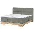 BOXSPRINGBETT 180/200 cm  in Grau, Eichefarben  - Eichefarben/Grau, Natur, Holz/Textil (180/200cm) - Valnatura