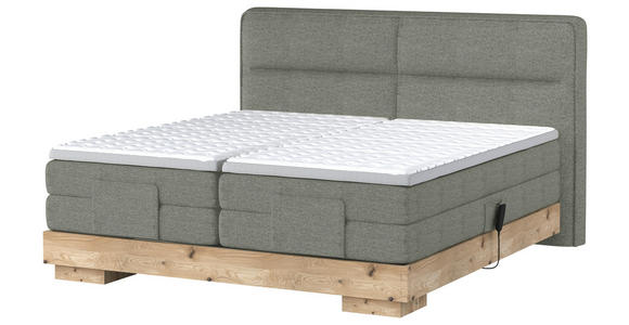 BOXSPRINGBETT 180/200 cm  in Grau, Eichefarben  - Eichefarben/Grau, Natur, Holz/Textil (180/200cm) - Valnatura