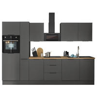 KÜCHENBLOCK   in Graphitfarben  - Schwarz/Graphitfarben, Basics, Holzwerkstoff/Metall (310/211/60cm) - Xora