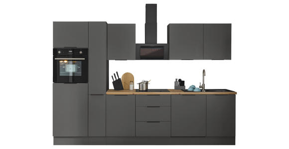 KÜCHENBLOCK in Graphitfarben - Schwarz/Graphitfarben, Basics, Holzwerkstoff/Metall (310/211/60cm) - Xora