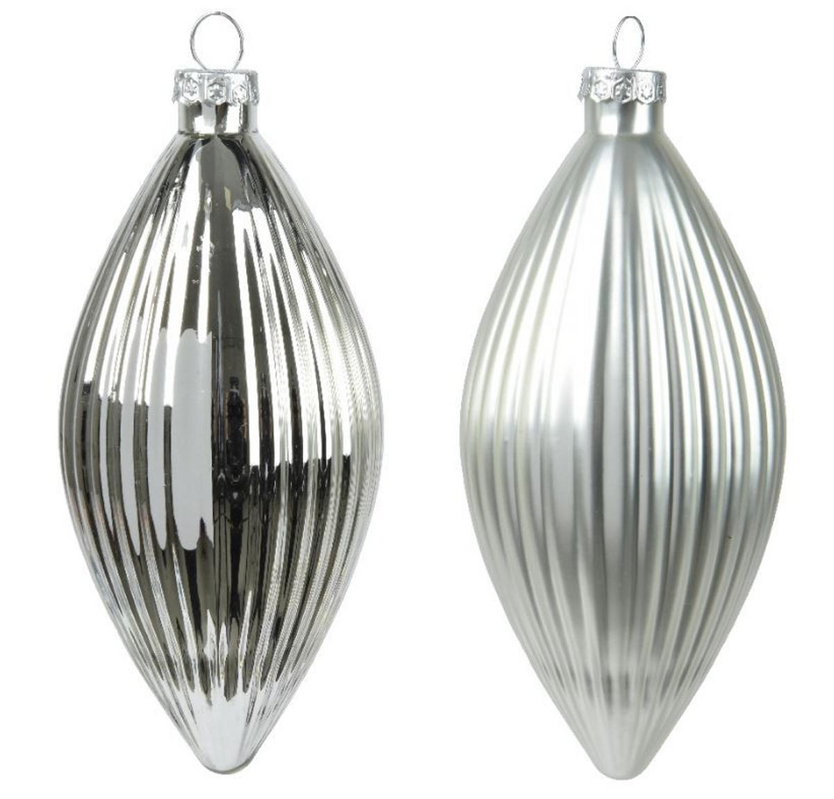 ORNAMENTE BRAD DE CRĂCIUN - argintiu, Basics, sticlă (6,00/6,00/13,00cm) - X-Mas