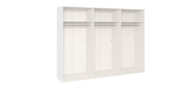 KLEIDERSCHRANK in Weiß, Eichefarben - Eichefarben/Silberfarben, Design, Holzwerkstoff (303/215/59cm) - Carryhome
