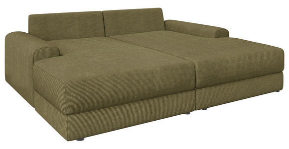 BIGSOFA Cord Olivgrün  - Schwarz/Olivgrün, MODERN, Kunststoff/Textil (234/93/190cm) - Carryhome