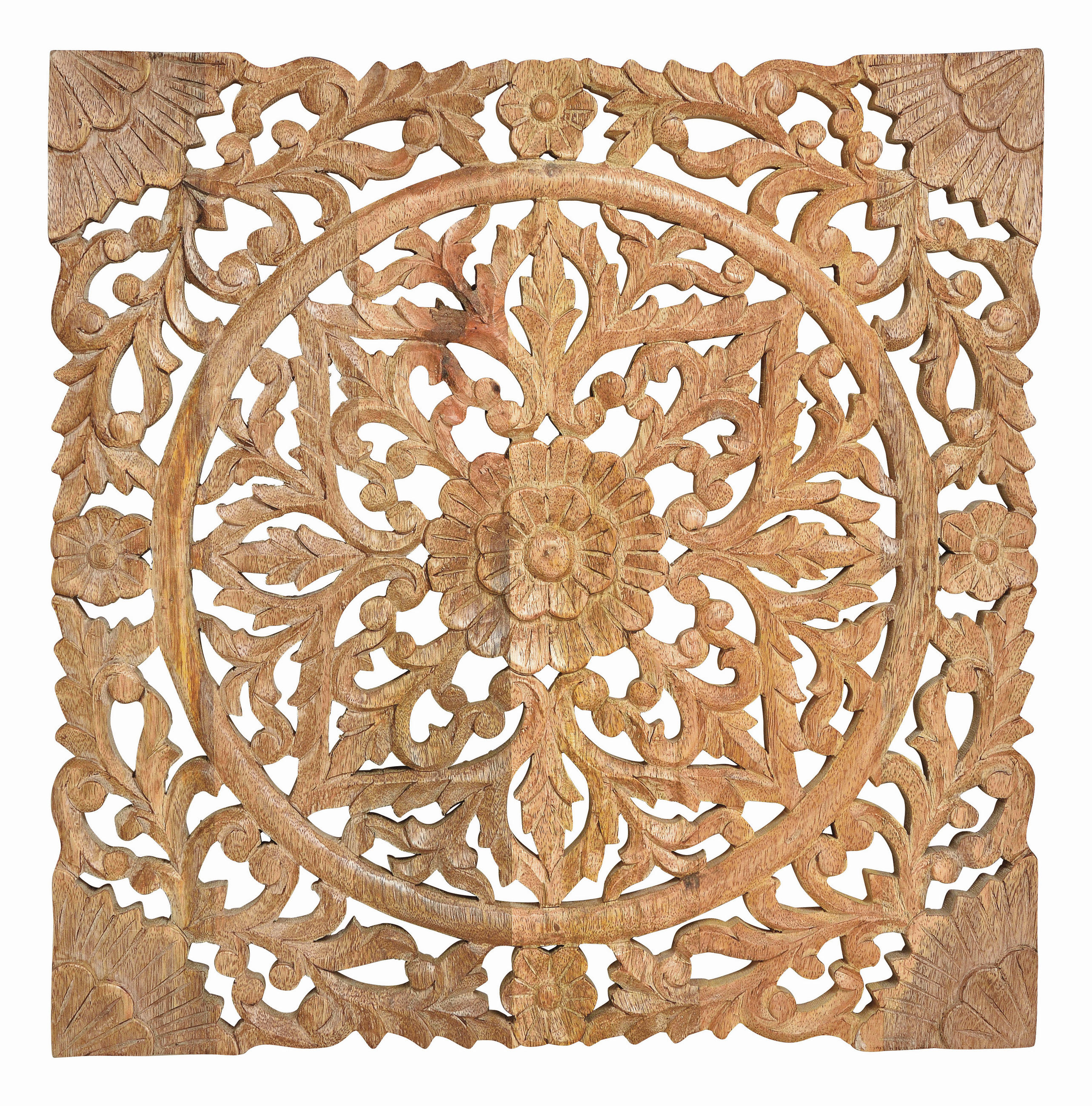 HOLZBILD Blumen  - Hellbraun, Basics, Holz (50/50/2cm)