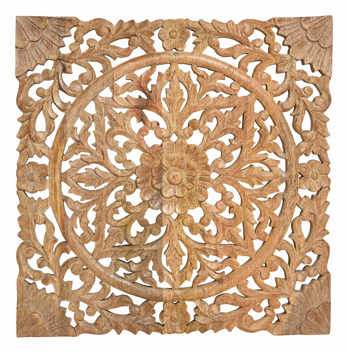 HOLZBILD Blumen  - Hellbraun, Basics, Holz (50/50/2cm)