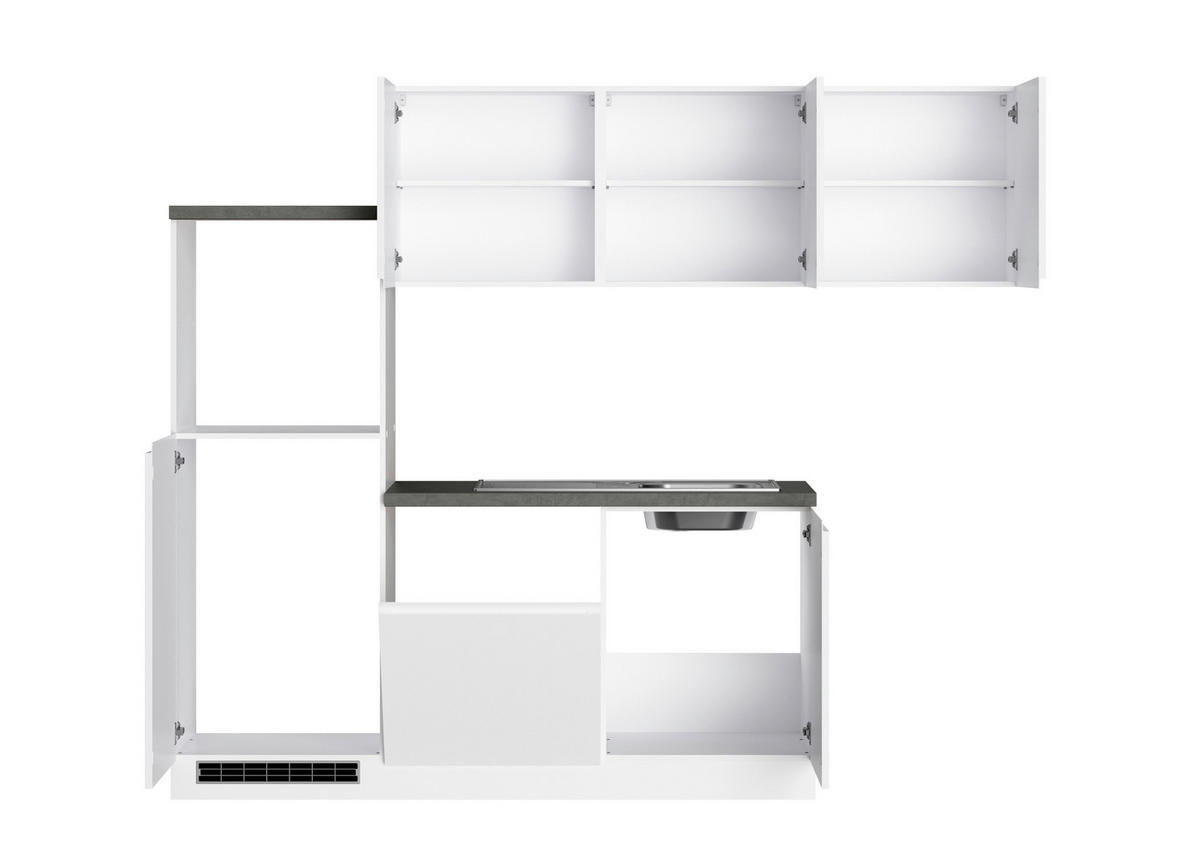HÖRNKÖK 240/240 cm  i grå, vit, vit högglans  - vit/vit högglans, Lifestyle, trämaterial (240/240cm) - Held