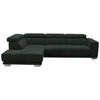 ECKSOFA in Chenille Schwarz  207/301 cm  - Chromfarben/Schwarz, Design, Textil (207/301cm) - Xora
