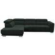 ECKSOFA in Chenille Schwarz  - Chromfarben/Schwarz, Design, Textil (207/301cm) - Xora