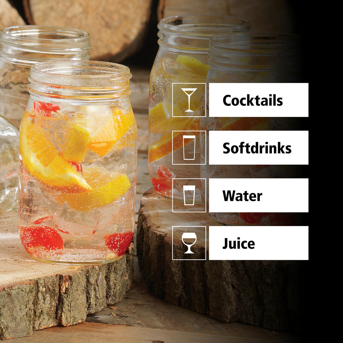 GLÄSERSET DRINKING JARS  12-teilig  - Klar, Basics, Glas (8/13cm)