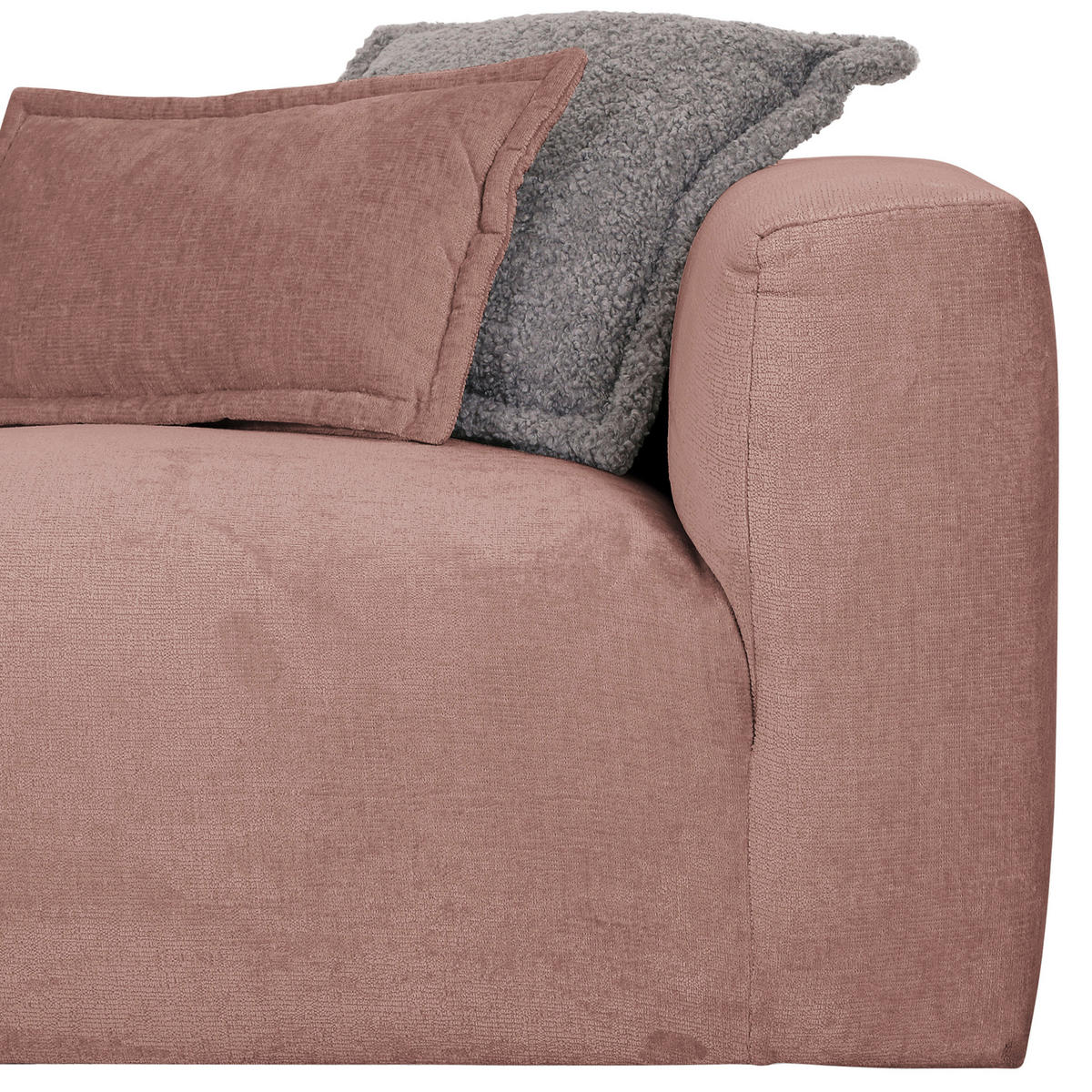 HÖRNSOFFA i chenille gammelrosa  - svart/gammelrosa, Design, textil/plast (175/280cm) - MID.YOU