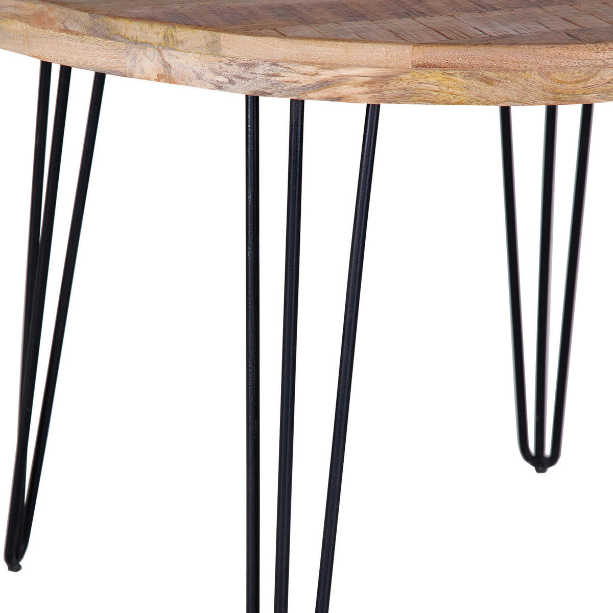 JEDÁLENSKÝ STÔL, mangové drevo, prírodná farba, 105/105/76 cm - čierna/prírodná farba, Lifestyle, kov/drevo (105/105/76cm) - Zandiara