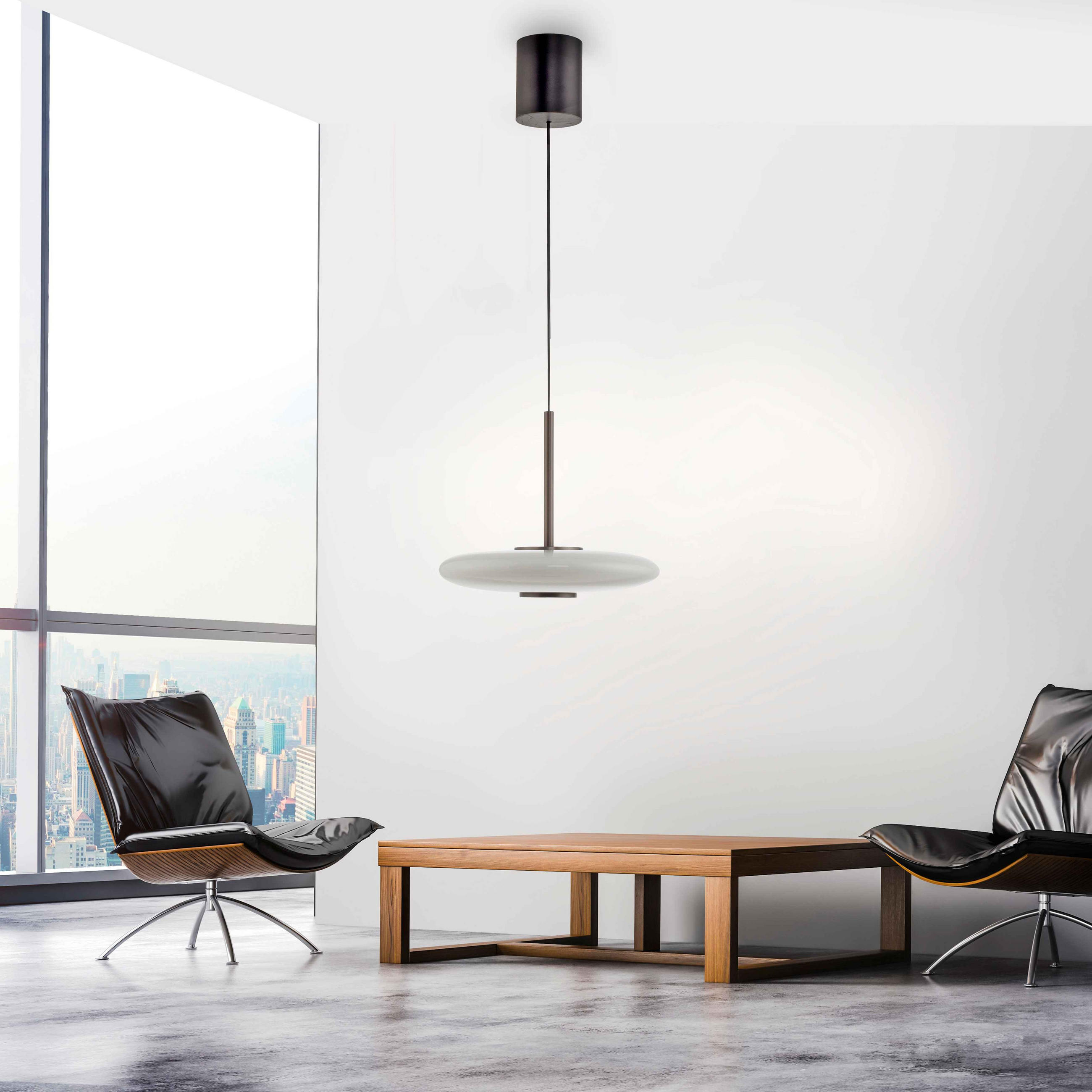 LED-HÄNGELEUCHTE 45/45/240 cm   - Braun, Design, Glas/Kunststoff (45/45/240cm) - Neuhaus PURE