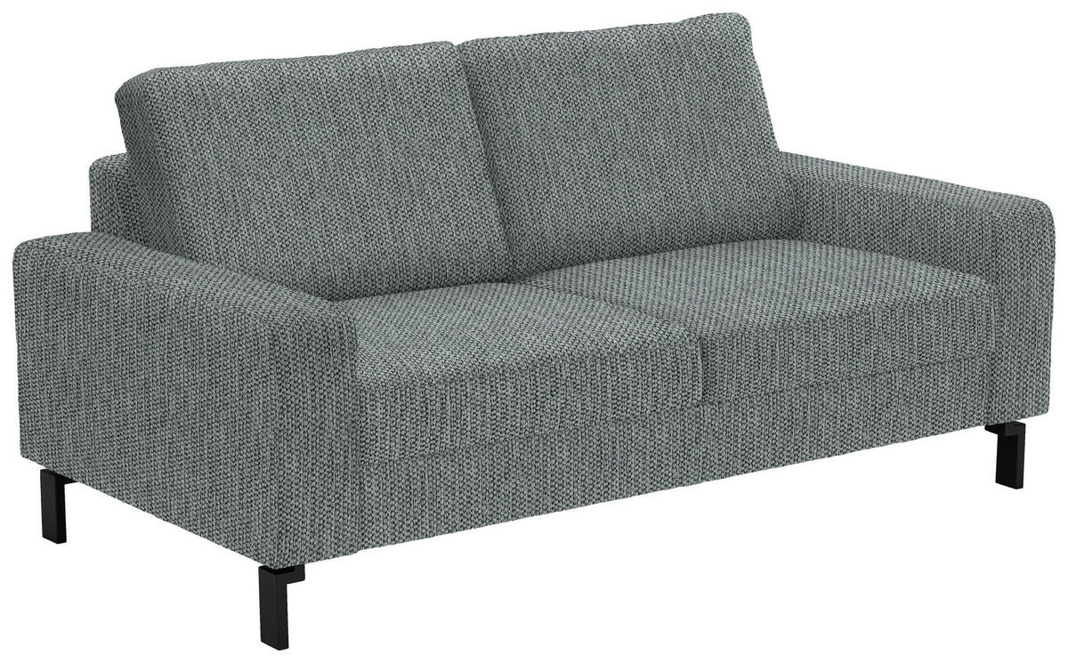 2-SITZER-SOFA in Flachgewebe Grau  - Schwarz/Grau, Design, Textil/Metall (178/86/97cm) - Hom`in
