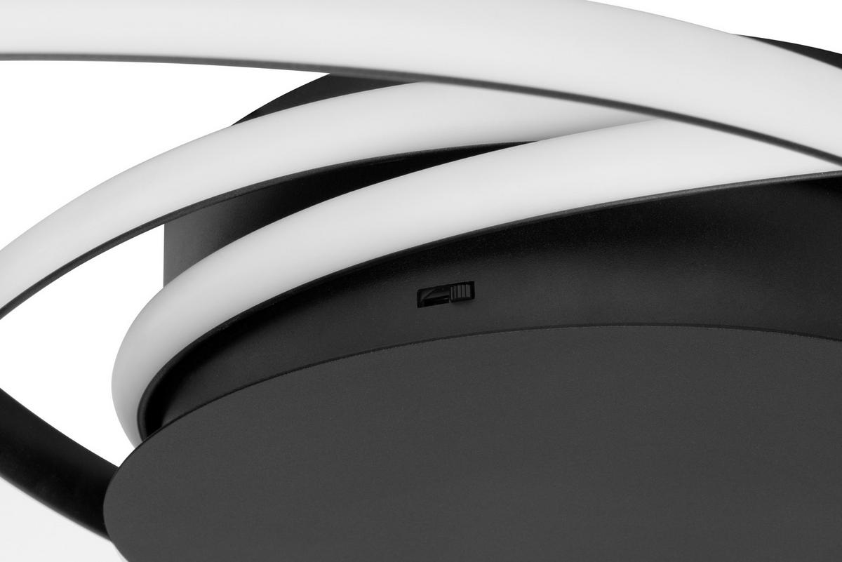 LED-DECKENLEUCHTE Norwich 98/25 cm   - Schwarz, Design, Kunststoff/Metall (98/25cm) - Novel