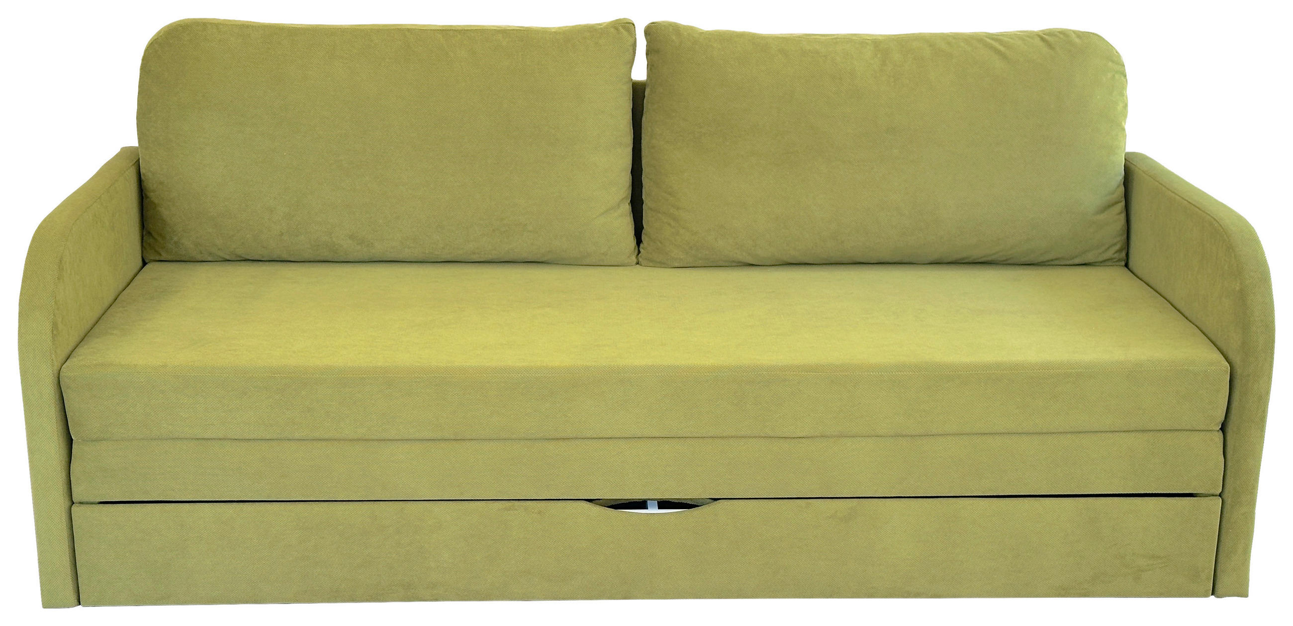 SCHLAFSOFA in Flachgewebe Olivgrün  - Schwarz/Olivgrün, Design, Kunststoff/Textil (203/77/86cm) - MID.YOU