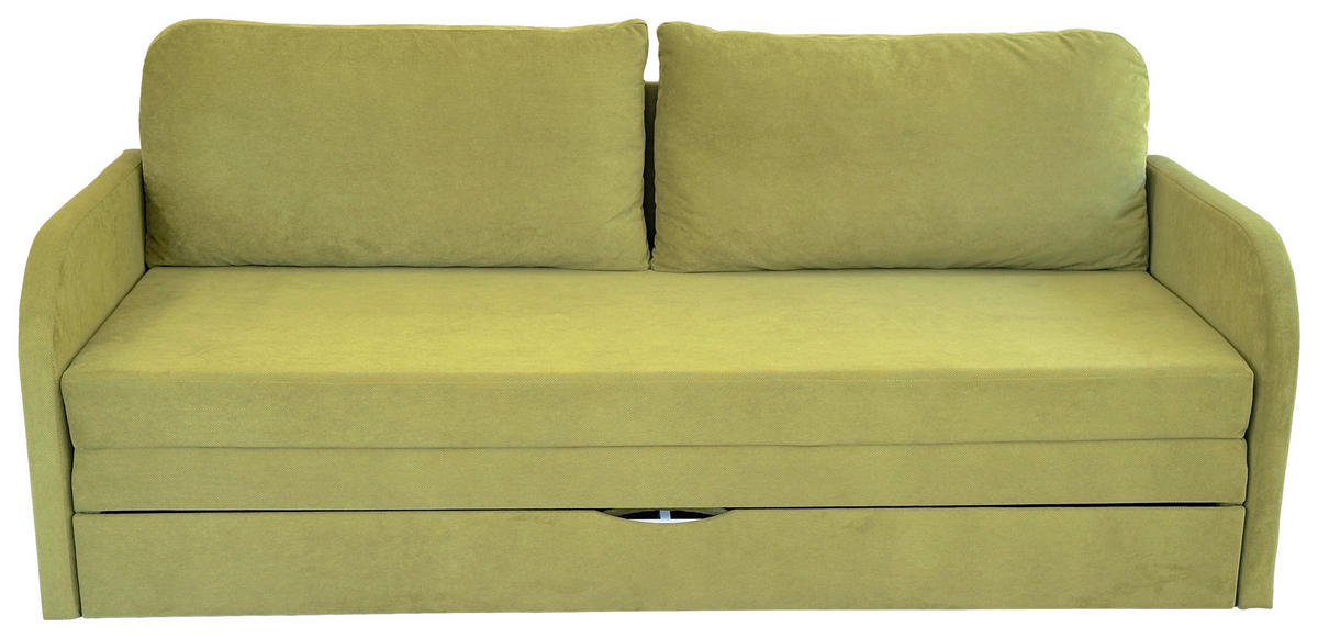SCHLAFSOFA Flachgewebe Olivgrün  - Schwarz/Olivgrün, Design, Kunststoff/Textil (203/77/86cm) - MID.YOU