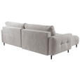 ECKSOFA Ecru Chenille  - Ecru/Schwarz, KONVENTIONELL, Holz/Textil (180/266cm) - Carryhome