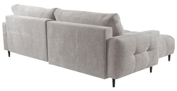 ECKSOFA Ecru Chenille  - Ecru/Schwarz, KONVENTIONELL, Holz/Textil (180/266cm) - Carryhome