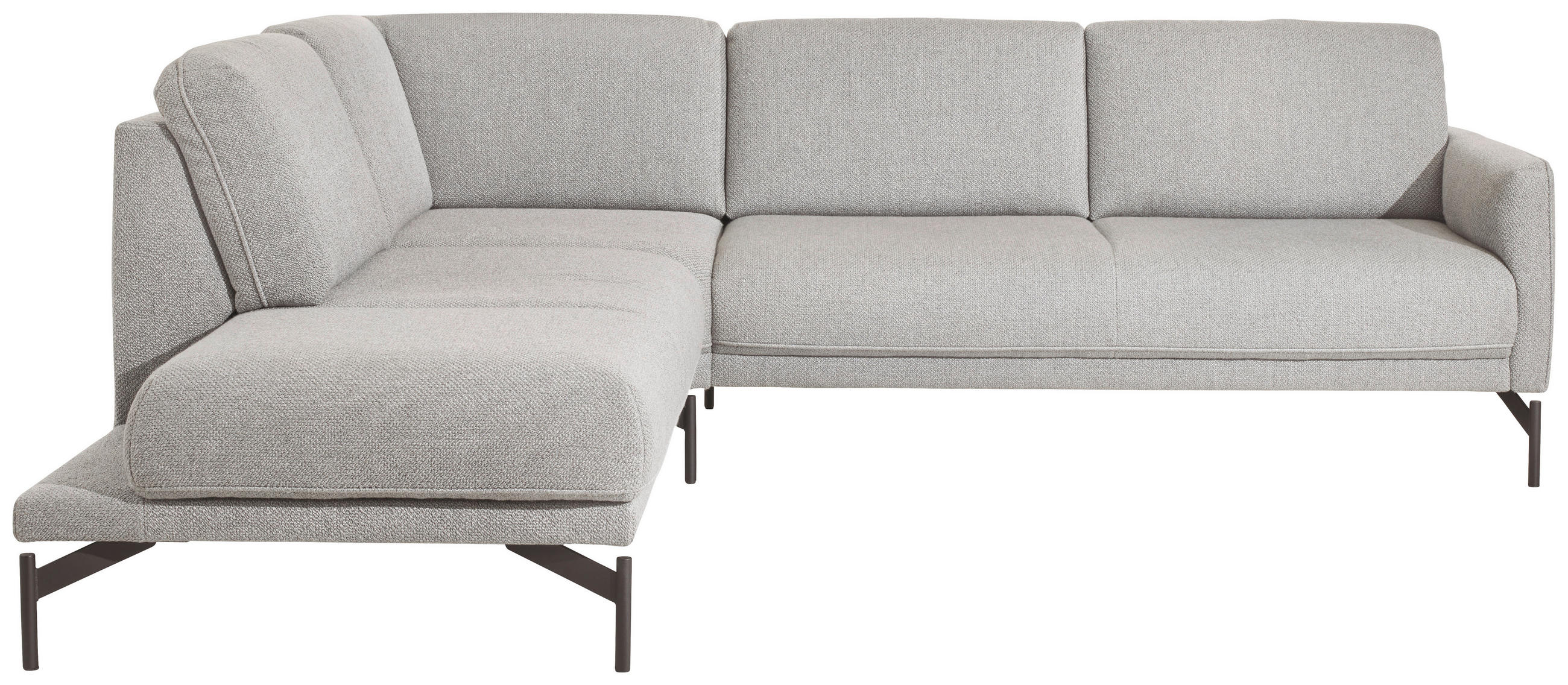 ECKSOFA Blaugrau Flachgewebe  - Anthrazit/Blaugrau, Design, Textil/Metall (229/253cm) - Johann Jakob