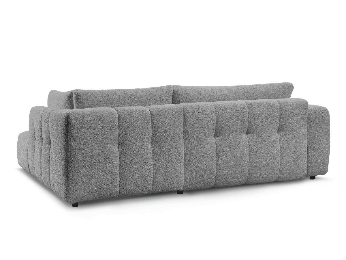 ECKSCHLAFSOFA FUJI Bouclé Dunkelgrau  inkl.  - Dunkelgrau/Schwarz, MODERN, Kunststoff/Textil (282/204cm)