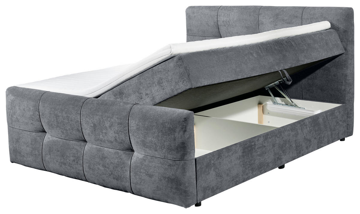 BOXBETT 160/200 cm  in Anthrazit  - Anthrazit, Modern, Holzwerkstoff/Kunststoff (160/200cm) - MID.YOU