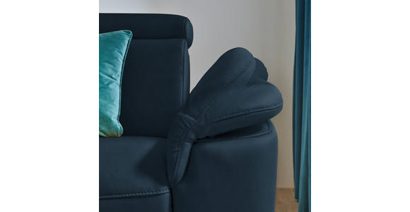 ECKSOFA in Echtleder Dunkelblau  - Schwarz/Dunkelblau, Design, Leder/Metall (239/289cm) - Cantus