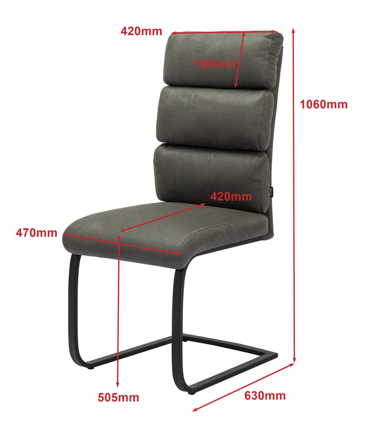 SCHWINGSTUHL  in Eisen Webstoff  - Schwarz/Grau, Design, Textil/Metall (47/106/63cm) - Novel