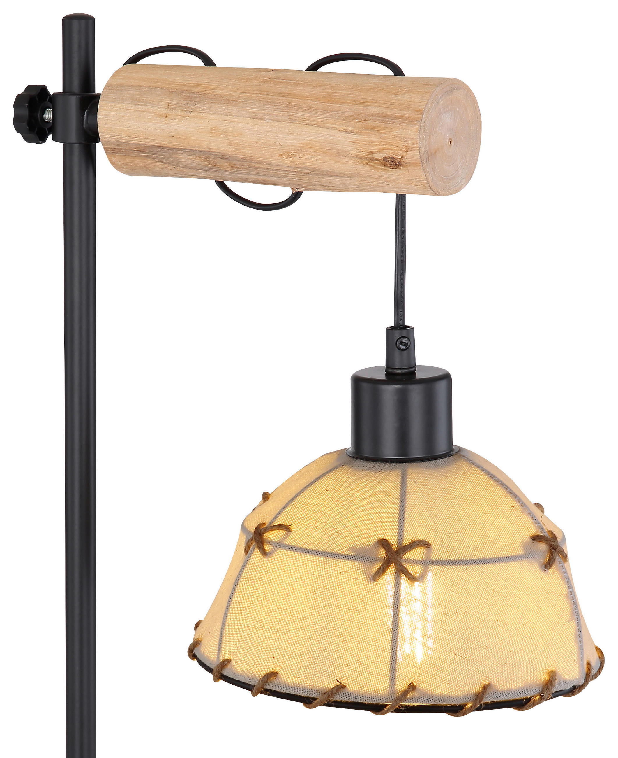 BORDSLAMPA Rex 36/18/55 cm   - beige/svart, Natur, metall/textil (36/18/55cm) - Globo