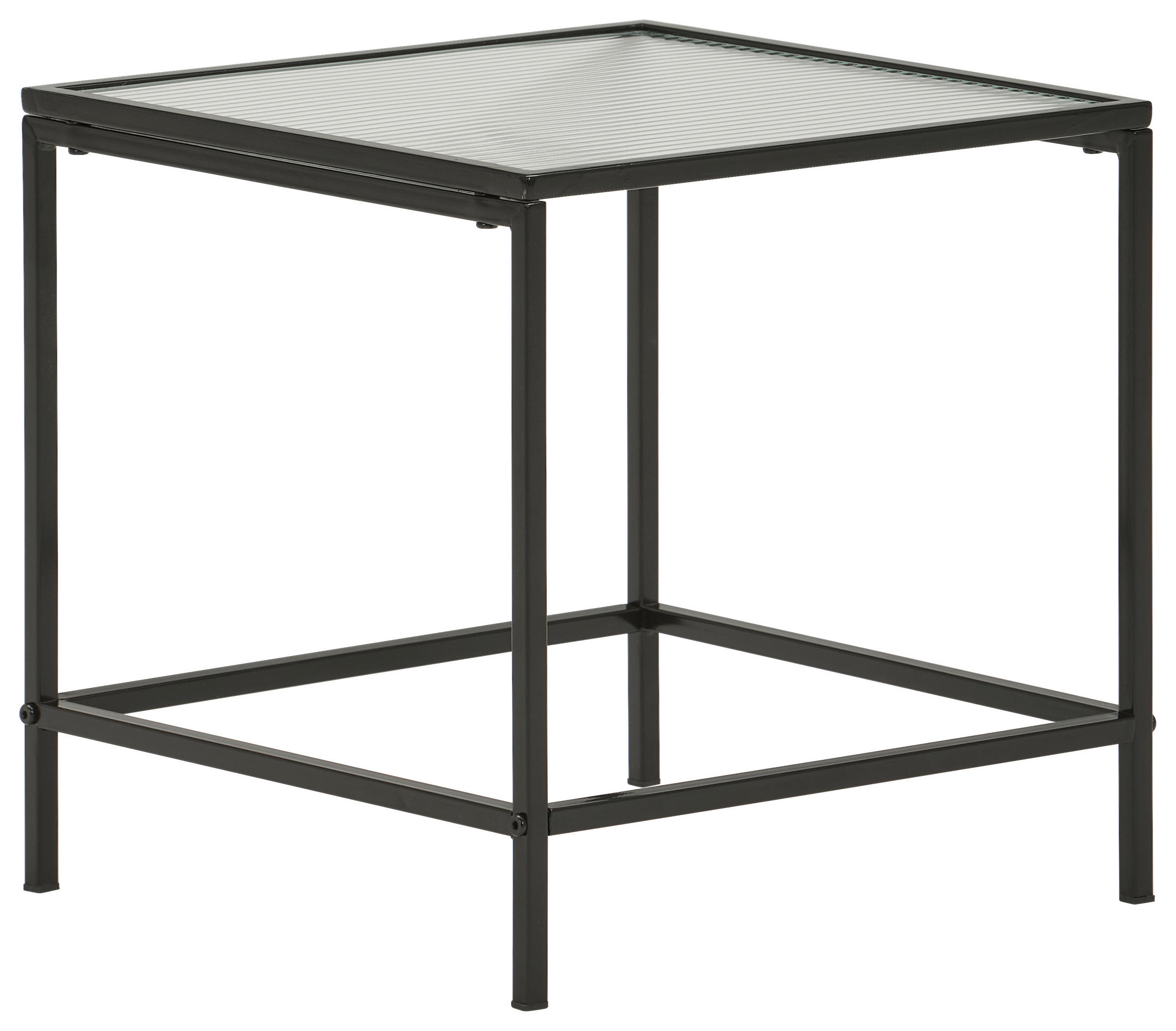 BEISTELLTISCH in Metall, Glas 40/40/40 cm  - Schwarz, Basics, Glas/Metall (40/40/40cm) - Xora