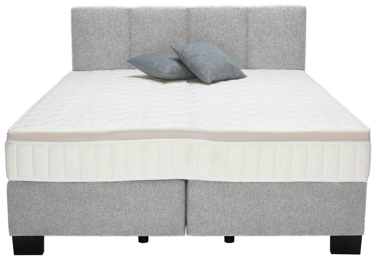 BOXSPRINGBETT 160/200 cm  in Taupe  - Taupe/Schwarz, Design, Kunststoff/Textil (160/200cm) - Hom`in