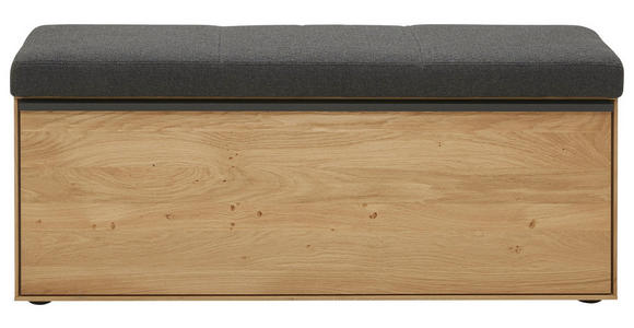 GARDEROBENBANK 118/50/41 cm - Eichefarben/Anthrazit, Natur, Holz/Kunststoff (118/50/41cm) - Valnatura
