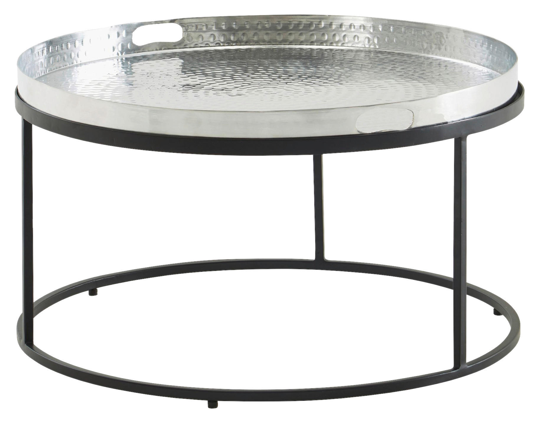 COUCHTISCH 62/62/36 cm rund Silberfarben  - Silberfarben/Schwarz, Design, Metall (62/62/36cm) - MID.YOU