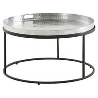 COUCHTISCH in Metall 62/62/36 cm  - Silberfarben/Schwarz, Design, Metall (62/62/36cm) - MID.YOU