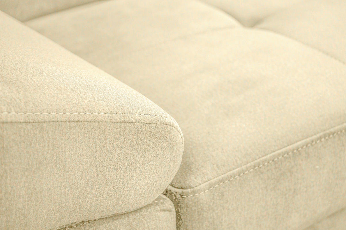 ECKSOFA Beige Webstoff Bettkasten, Schlaffunktion, Rücken echt, Armteilverstellung, Kopfteilverstellung  - Chromfarben/Beige, MODERN, Textil/Metall (278/205cm) - Stylife