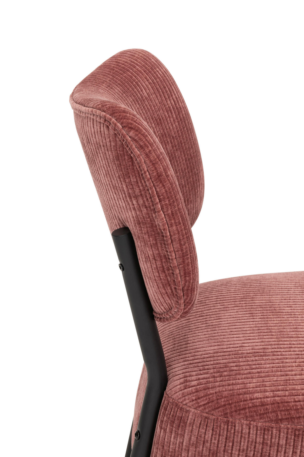 SESSEL in Cord Koralle  - Koralle/Schwarz, Design, Textil/Metall (62/76/65,5cm) - P & B